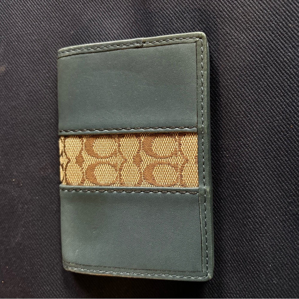 Coach Blue and signature print wallet/card holder